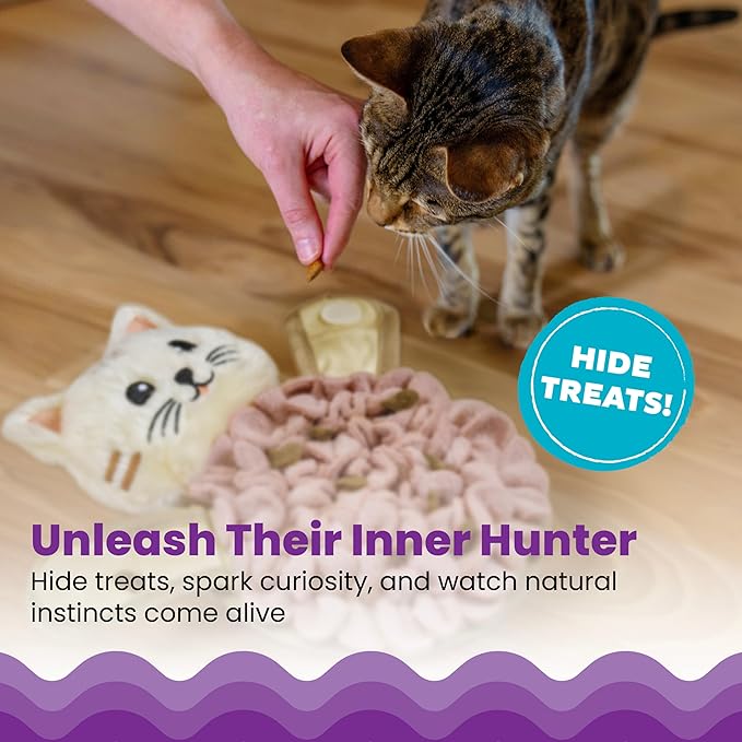 Catstages Snuffle Mat for Cats - Interactive Foraging Toy with Hidden Treats, Non-Slip Base, and Hunting Stimulation for Mental and Physical Activity, 8.7" x 6"