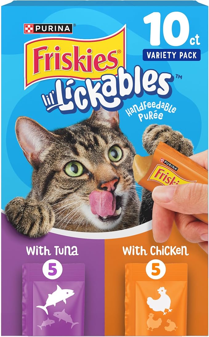 Purina Friskies Lil' Lickables with Chicken or Tuna Variety Pack Lickable Cat Treats  - 5 oz. (Pack of 10)
