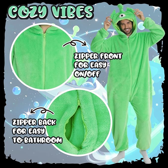 HSCTEK Fuzzy Teddy Fleece Adult Onesies Pajamas - Teen Long Sleeve Zip Up Hooded Blanket Sleep - One Piece Costume