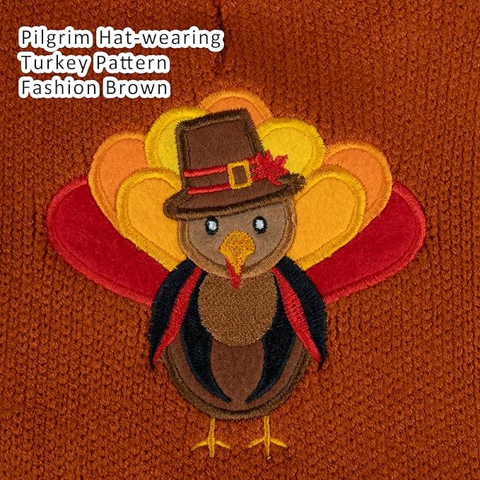 DELIFUR Thanksgiving Dog Turkey Sweater - Cat Turtleneck Knitted Sweater with Leash Hole Thanksgiving Outfit for Medium Dog Fall Color (Brown2#, X-Large)