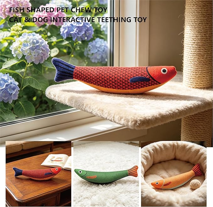 Cat Toys with Soft Chew Kicker Cat Toys for Indoor Cats & Kittens, Crinkle &Rattle Fish Sound Toy (3 Packs)