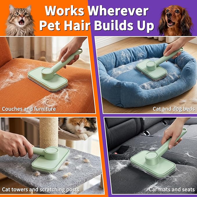 Rundik Pet Hair Remover – Reusable Lint Remover for Dog and Cat Hair Electrostatic Lint Brush Magic Pet Hair Removal Tool for Clothes, Couch, Carpet, Car, Rugs, Bedding, Fabric Furniture