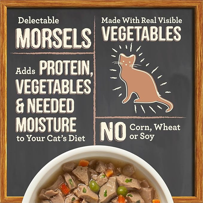 Merrick Purrfect Bistro Bon Appetits Grain Free Wet Cat Food Chicken Recipe Morsels in Gravy - (Pack of 24) 3 oz. Pouches