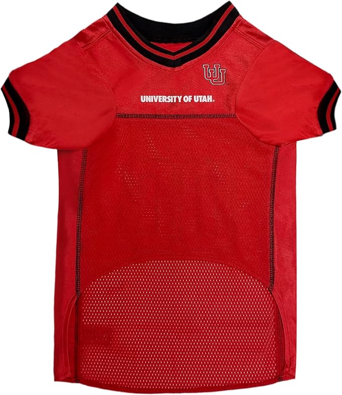 Pets First NCAA College Utah Utes Mesh Jersey for DOGS & CATS, X-Small.Licensed Dog Jersey with your Favorite Football/Basketball College Team
