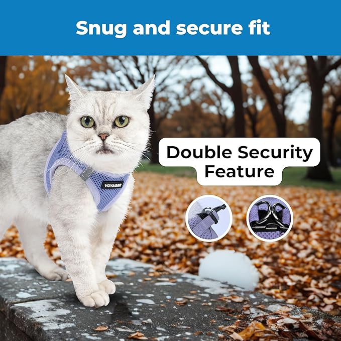 Voyager Step-in Pet Harness - All Weather Mesh, Adjustable Step in Harness for Cats and Dogs by Best Pet Supplies - 307 Set Lavender, XS