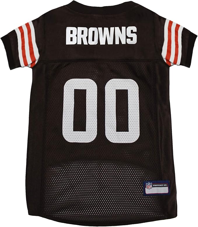 Pets First NFL Cleveland Browns Dog Jersey, Size X-Small, Football Shirt Costume for Pet, Dog Sports T-Shirt, NFL Team Clothing for Cats, Licensed Pet Apparel Available in 7 Sizes and 32 Teams