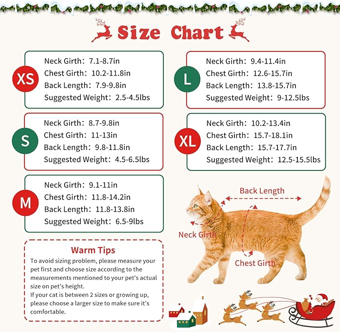 BWOGUE 2 Packs Cat Christmas Sweater Dog Sweaters Pet Cat Winter Knitwear Warm Clothes Pet Santa Claus Merry Christmas Pets Sweaters for Kittys and Small Dogs