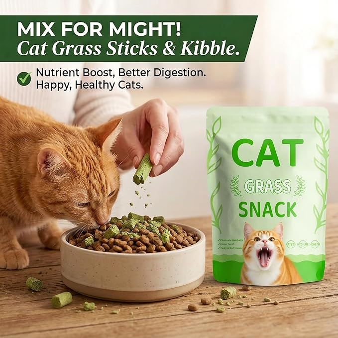 Cat Toys 18Pack Cats Grass Teething Stick Kitten Chew Treat for Removal Hairballs Kitty Dental Care Snack Freeze Dried Cat Food