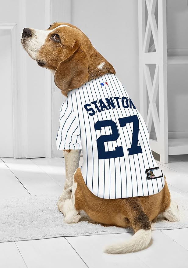 MLBPA Dog Jersey - Giancarlo Stanton #27 Pet Jersey - MLB New York Yankees Mesh Jersey, X-Large