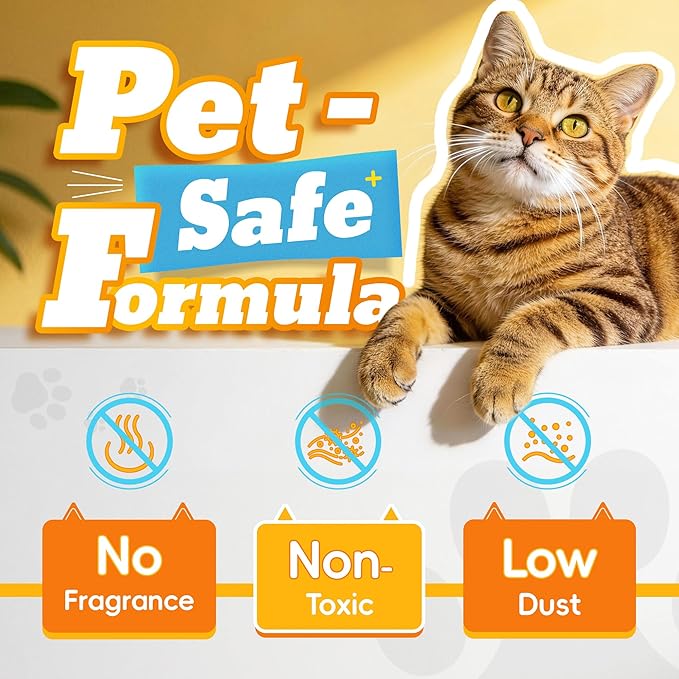 LMJP Health Monitoring Cat Litter — Super Odor Control, Color Changing for Early UTI Detection| 17.2lb, Non Clumping, Low Dust & Tracking, Micro Silica Crystals, Unscented — 3 Month Supply (4 x 4.3lb)