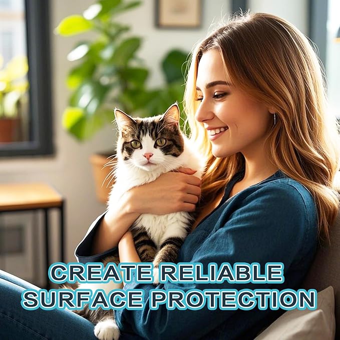 Thicken Vinyl Anti Cat Scratch Furniture Protector，165’’ X 12.4’’ Cat Scratch Deterrent for Furniture, Single Side Couch Protector for Sofa, Couch, Carpet, Door and Chair