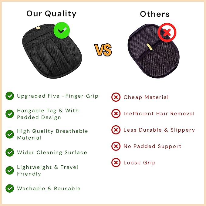 Pet Hair Removal Glove, Reusable Dog & Cat Hair Remover Mitt, Electrostatic Fur Remover for Furniture, Couch, Car, Carpet, Lint Roller Alternative Grooming Glove