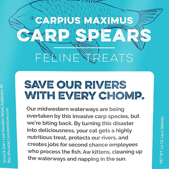 Scout and Zoe's Healthy, All Natural Fish Spears Cat Treats - Sourced and Made in The USA