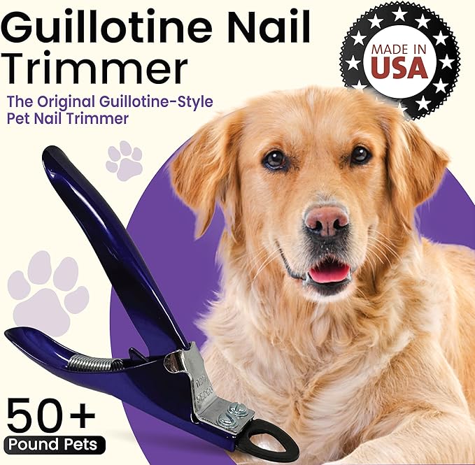 Resco USA-Made Dog Nail Clippers - Professional Guillotine Trimmer for Clean Cuts - Candy Color Series - Replacement Blade System - Fits All Breed Sizes