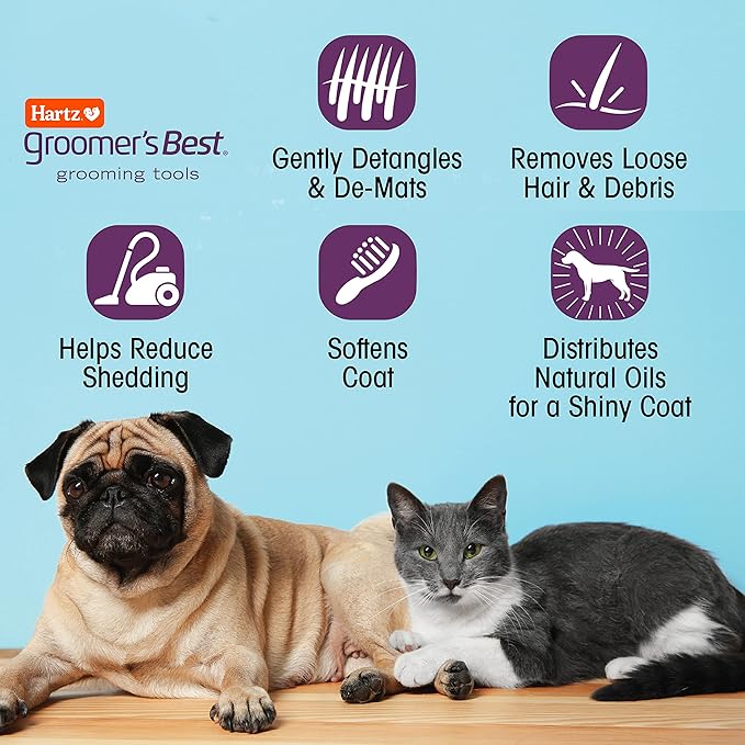 Hartz Groomer's Best Small Slicker Brush for Cats and Small Dogs, Black/Violet, 1 Count