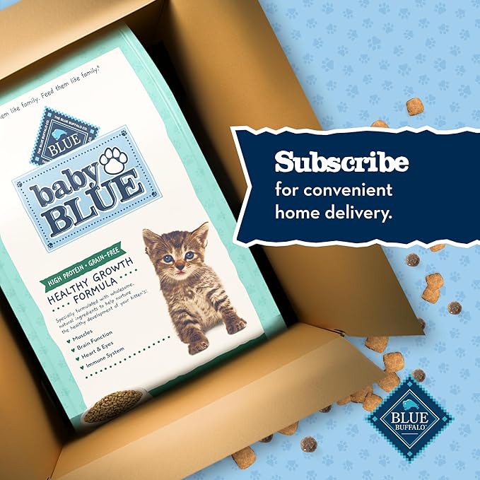 Blue Buffalo Baby Blue Natural Kitten Grain-Free Dry Cat Food, High-Protein Healthy Growth Formula with DHA, Savory Chicken, 2-lb Bag