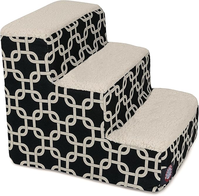 Majestic Pet 78899500187 Portable Pet Stairs | Soft Sherpa Steps Foam Feeling | Steps for Dogs & Cats | Dog & Cat Ramp | Perfect for Bed & Sofa | Indoor Only | Max Weight: up to 250 Lbs