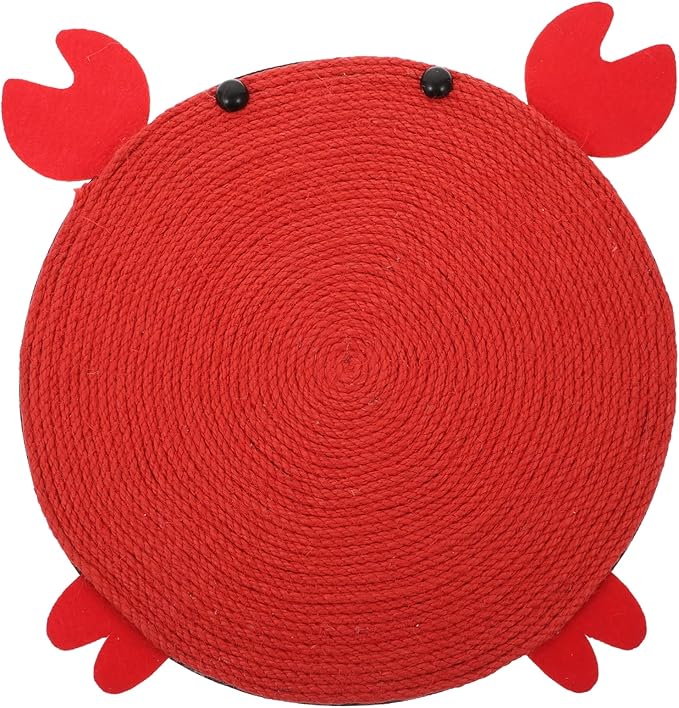 SUPVOX Crab Shaped Cat Scratch Board with Sisal Rope Indoor Cat Scratcher Cushion Natural Claw Grinding Mat for Home Play and Furniture Protection