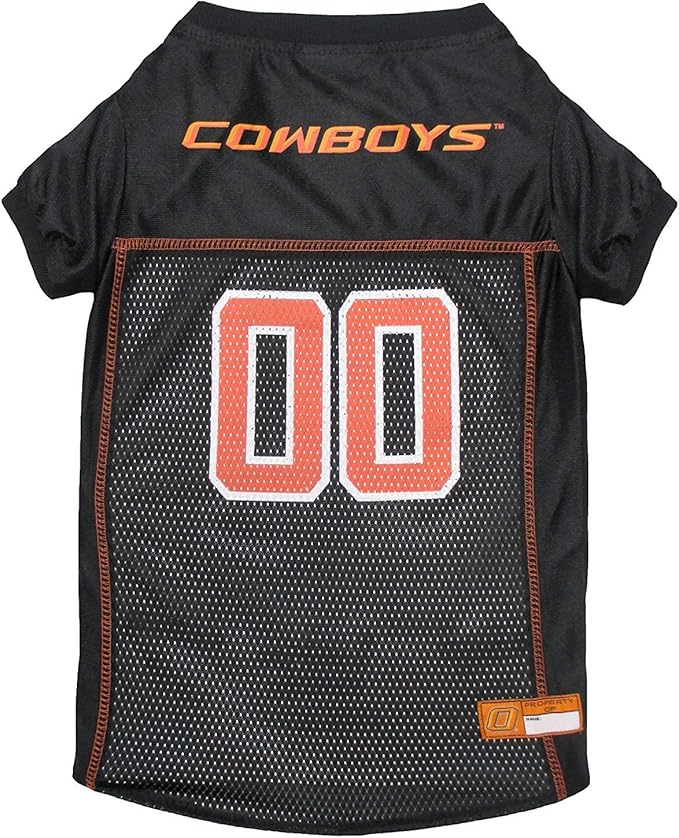 Pets First NCAA College Oklahoma State Cowboys Mesh Jersey for DOGS & CATS, Large. Licensed Dog Jersey with your Favorite Football/Basketball College Team
