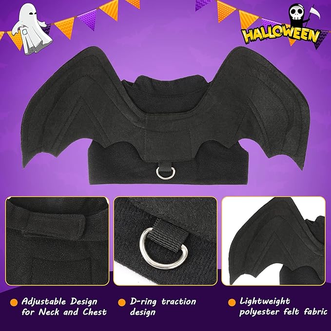 Rypet Dog Halloween Costume, Halloween Bat Wings Pet Costumes for Dogs Cats Halloween Party Large