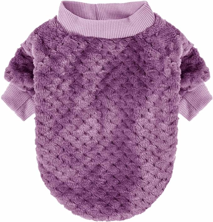 Dog Sweater, 2 or 3 Pack Dog Sweaters for Small Medium Dogs or Cat, Warm Soft Flannel Pet Clothes for Dogs Girl or Boy, Dog Shirt Coat Jacket (X-Small, Burgundy+Rosy)
