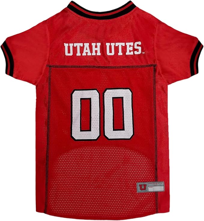 Pets First NCAA College Utah Utes Mesh Jersey for DOGS & CATS, Small.Licensed Dog Jersey with your Favorite Football/Basketball College Team