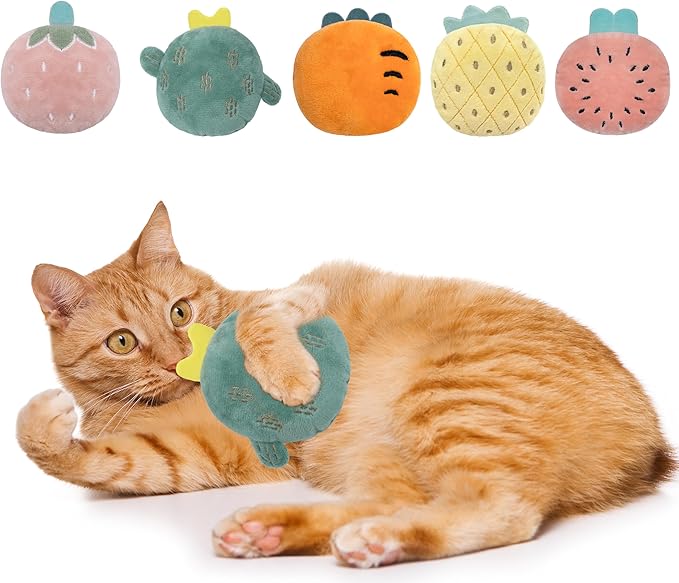 5pcs Catnip Toys, Funny cat Toys, bite Resistant cat Toys, Indoor Cartoon cat Toys for cat,cat chew Toys