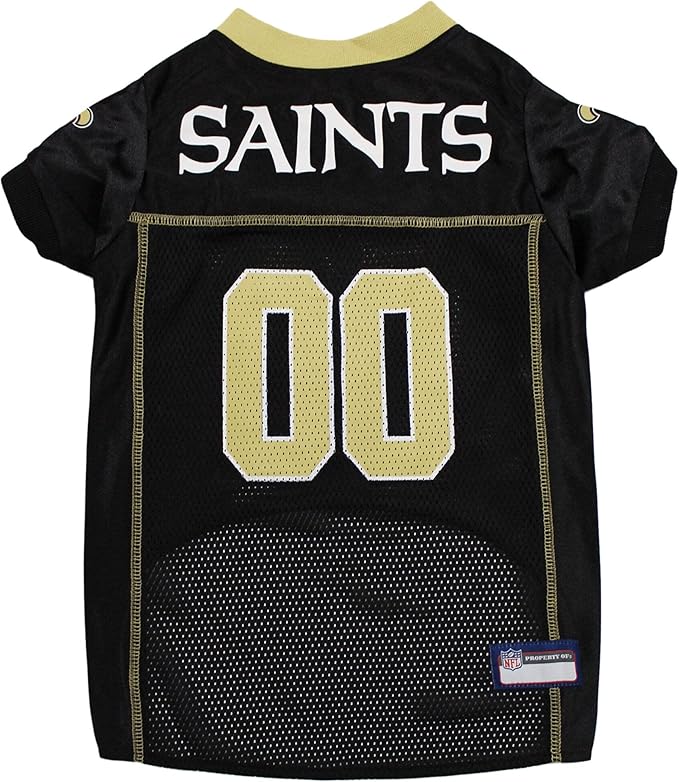 Pets First NFL New Orleans Saints Dog Jersey, Size X-Small, Football Shirt Costume for Pet, Dog Sports T-Shirt, NFL Team Clothing for Cats, Licensed Pet Apparel Available in 7 Sizes and 32 Teams