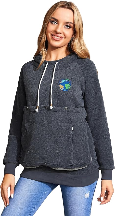 LINYUCHEN Cat Dog Carrier Hoodies – Puppy Kitten Carrying Sweatshirt Large Pet Pocket Pullover Top – Unisex Kangaroo Hoodies
