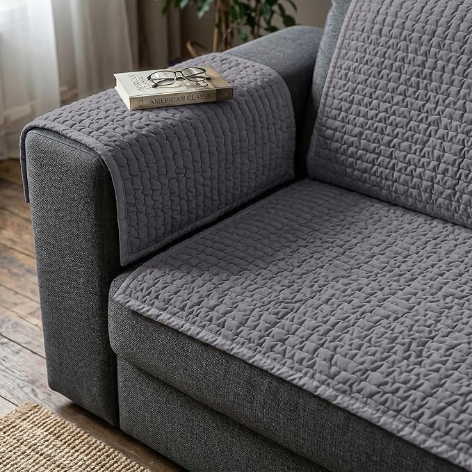 PAULATO BY GA.I.CO. Waterproof Blanket – 24x86” Changing Absorbent Pad for Incontinence – Machine Washable Stain-Resistant Protector for Couch Sofa or Bed – Reusable Waterproof Cover - Dark Grey
