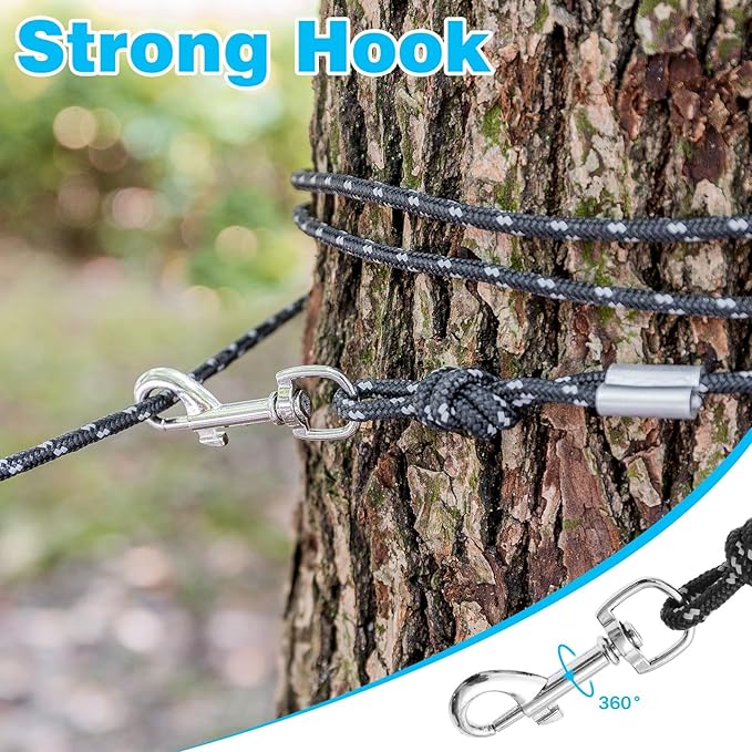 Reflective Cat Leash - 15 Feet Long, Escape Proof Durable Walking Lead, Safe Extender Pet Tie Out for Outdoor Training, Playing, Camping - Suitable for Kittens, Puppies, Rabbits, Small Animals