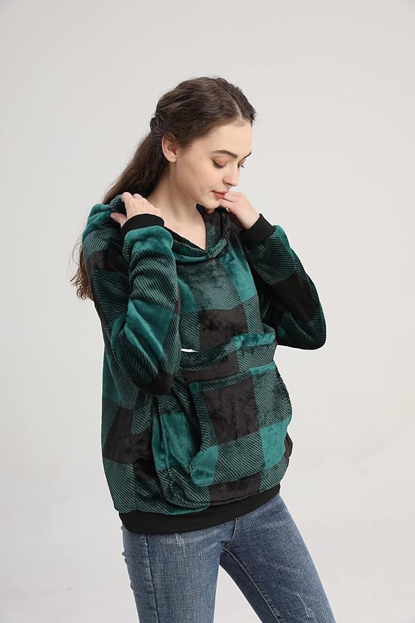 LINYUCHEN Cat Pouch Hoodie Large Pet Pouch Sweatshirt Puppy Kitten Holder Carrier Pullover Tops for Women