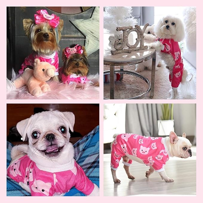 CuteBone Dog Halloween Pajamas Puppy Onesies Small Dogs Soft Pjs Coat Cat Apparel Comfy Pet Christmas Clothes Outfit Doggie Bodysuit P46L