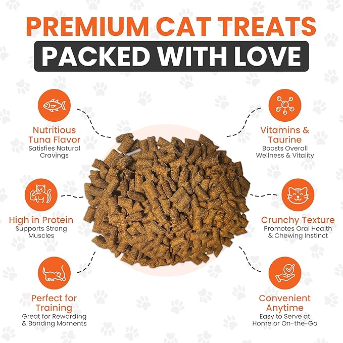 Scoochie Pet Cat by Scoochie – Tuna Flavored Cat Treats, Crunchy Outside & Creamy Inside, 3 | 8.8 oz Tubs