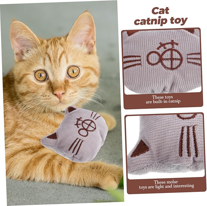 ORFOFE 3pcs Plush Catnip Filled for Cats Indoor Chew and Tease Soft Cat Pillow Interactive Lovely Playset