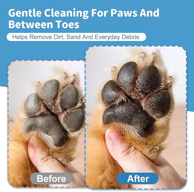 Dog Paw Cleaner Foam for Dogs & Cats, Plant-Based Paw Wash for Dirt and Outdoor Mess, Gentle Pet Paw Cleaner with Soft Brush Head for Easy Dog Foot Cleaning, 5 fl oz