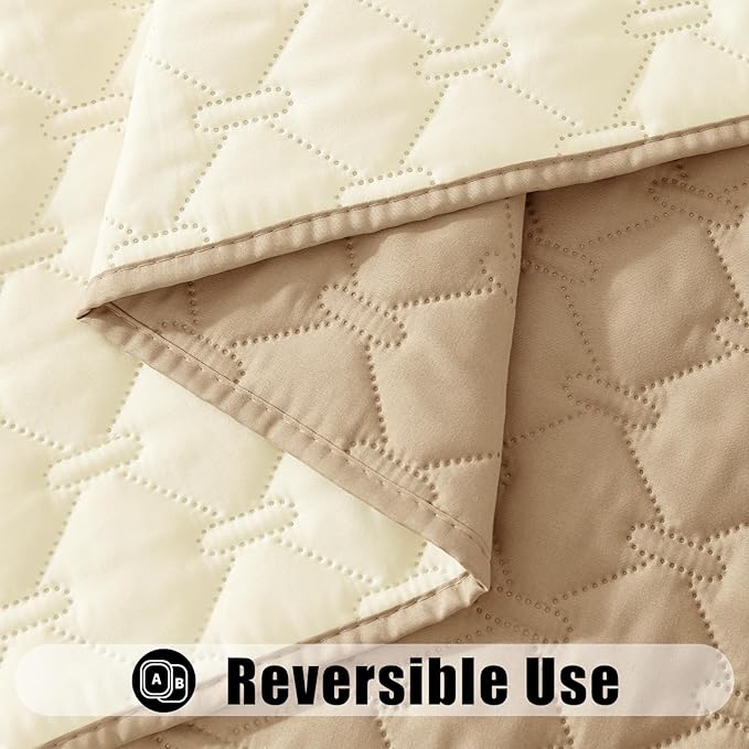 Smiry Waterproof Dog Bed Cover Blanket, Soft Reversible Pet Blanket, Washable Leakproof Cats Dogs Couch Cover for Sofa, Couch, Furniture (30x53 Inch, Camel/Beige)