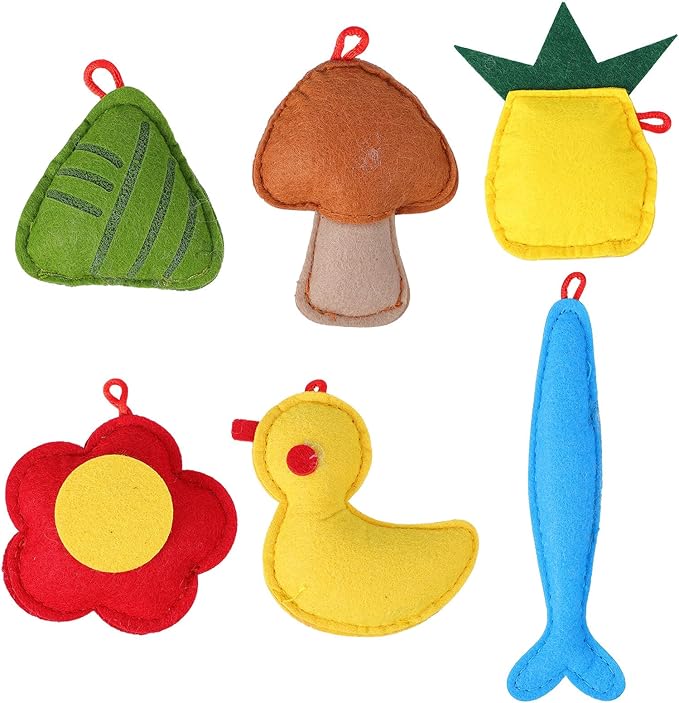 6pcs Catnip Set with Felt Mushroom Design, Interactive Kitten Chew for Indoor Play, Non-Toxic Catnip Stuffed for Cats and Kittens Style