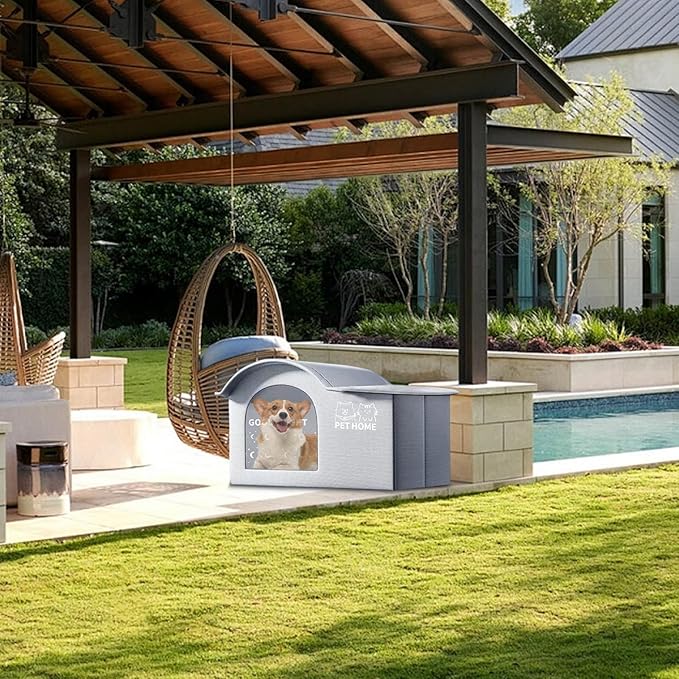 Air Conditioned Cat House - Outdoor Cat House for Summer,Foldable Weatherproof Furniture Cave Dog Bed for Patio Backyard Outside Balcony Garden Summer Indoor Home