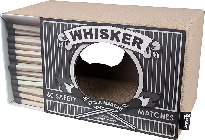 WHISKER - Cardboard Cat Scratcher - 55 x 29 x 30 cm - White, Black and Pink - Color: Black