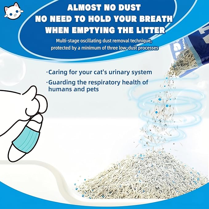 NIKORO Tofu Cat Litter,Strong Clumping Cat Litters,Odor Control and Unscented Ultra Absorbent Water Flushable Bentonite Tofu Cat Litter,Dust Free Scent Free,21 lbs(5.29 lbs×4Bags)