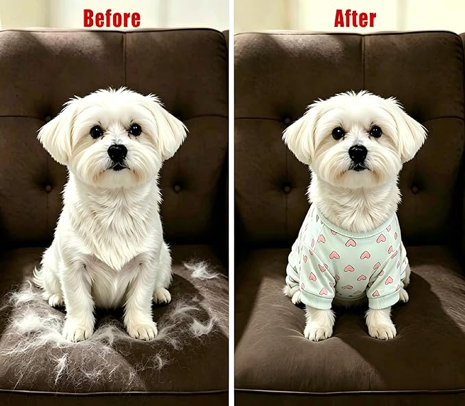 Dog Pajamas Polyester Dog Pajama Cozy Dog Pjs Soft Dog Onesie Pajamas for Dogs Stretchy Dog Pajamas Dog Clothes with Heart Pattern, XXX-Large