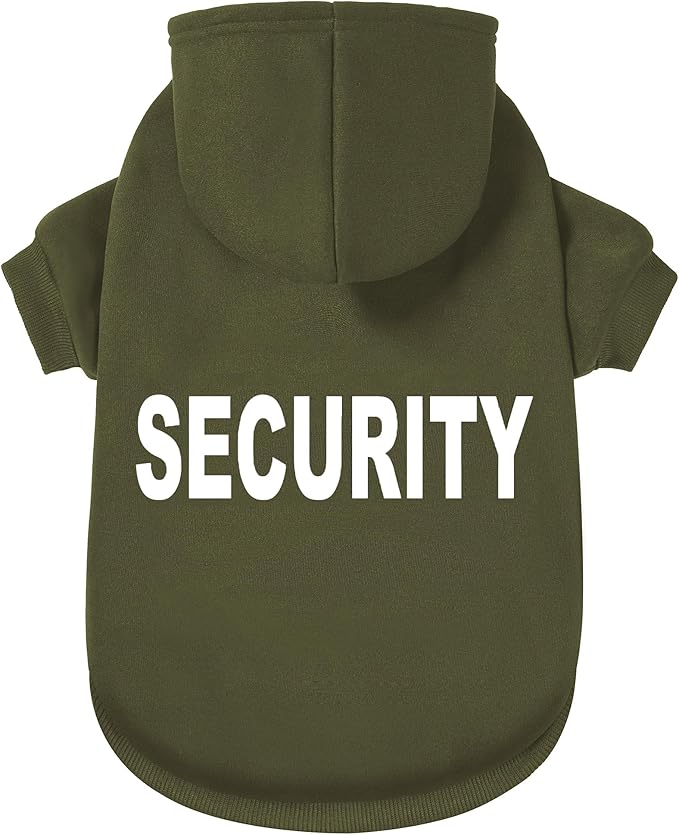 Security Dog Hoodie - Soft & Warm Dog Sweater with Leash Hole Design for Dog Cat,Dog Clothes Pullover Hoodies for Christmas, Holidays and Daily Wear (Green (Security), Medium)