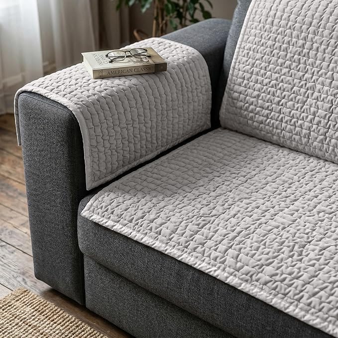 PAULATO BY GA.I.CO. Waterproof Blanket – 24x86” Changing Absorbent Pad for Incontinence – Machine Washable Stain-Resistant Protector for Couch Sofa or Bed – Reusable Waterproof Cover - Light Grey