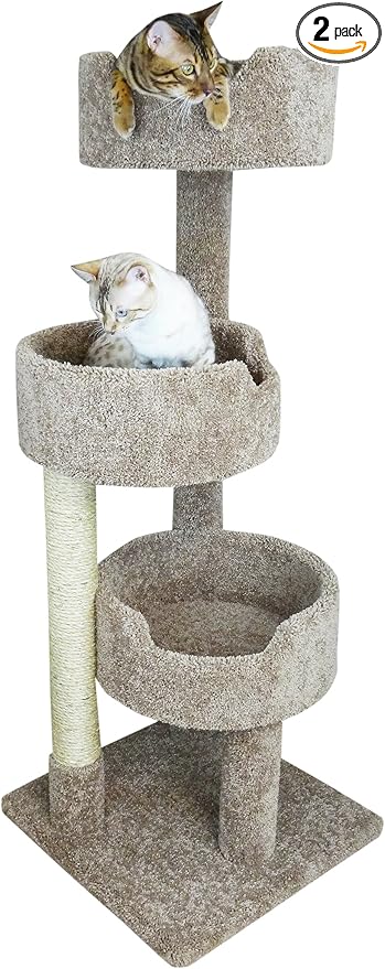 New Cat Condos 52" Deluxe Cat Tree, Brown, Large