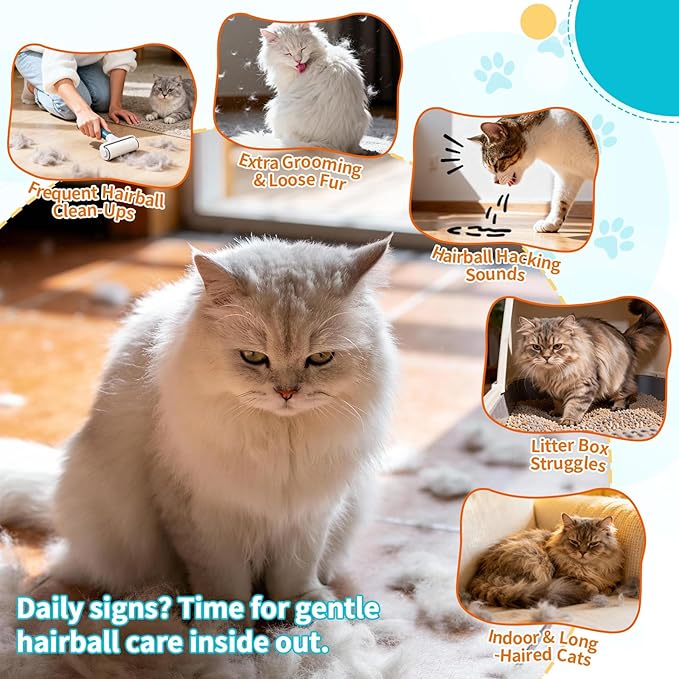 Hairball Treatment for Cats – 500 Crunchy & Creamy Hairball Treats for Cats – Indoor Feline Digestion Formula for Hairball Control, Cat Hairball Remedy & Digestive Support, Chicken & Krill Flavor