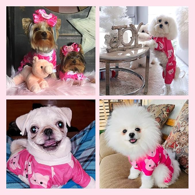 CuteBone Dog Halloween Pajamas Puppy Onesies Small Dogs Soft Pjs Coat Cat Apparel Comfy Pet Christmas Clothes Outfit Doggie Bodysuit P46M