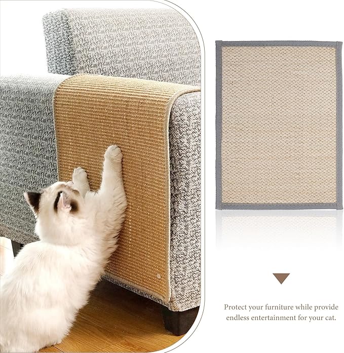 PRETYZOOM Cat Scratch Pad for Couch with Spiral Nails Indoor Cat Scratcher Mat 30x40cm Furniture Protector Scratch Mat for Sofa and Bed