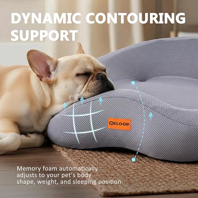 Orthopedic Memory Foam Dog Bed, Large Waterproof Pet Sofa with Sides & Removable Washable Cover, Non-Slip Bottom Supportive Couch for Large Dogs, Gray