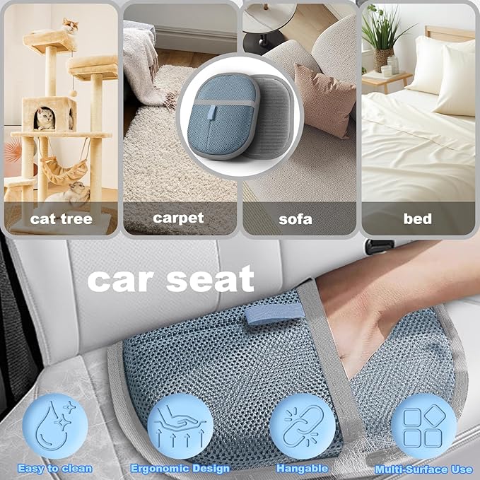 Pet Hair Remover Gloves for Dogs, Upgraded Electrostatic Pet hair Removal Glove, Professional Grooming & Furniture Cleaning Glove, Cat & Dog Hair Glove, Reusable & Machine Washable Hair Remover